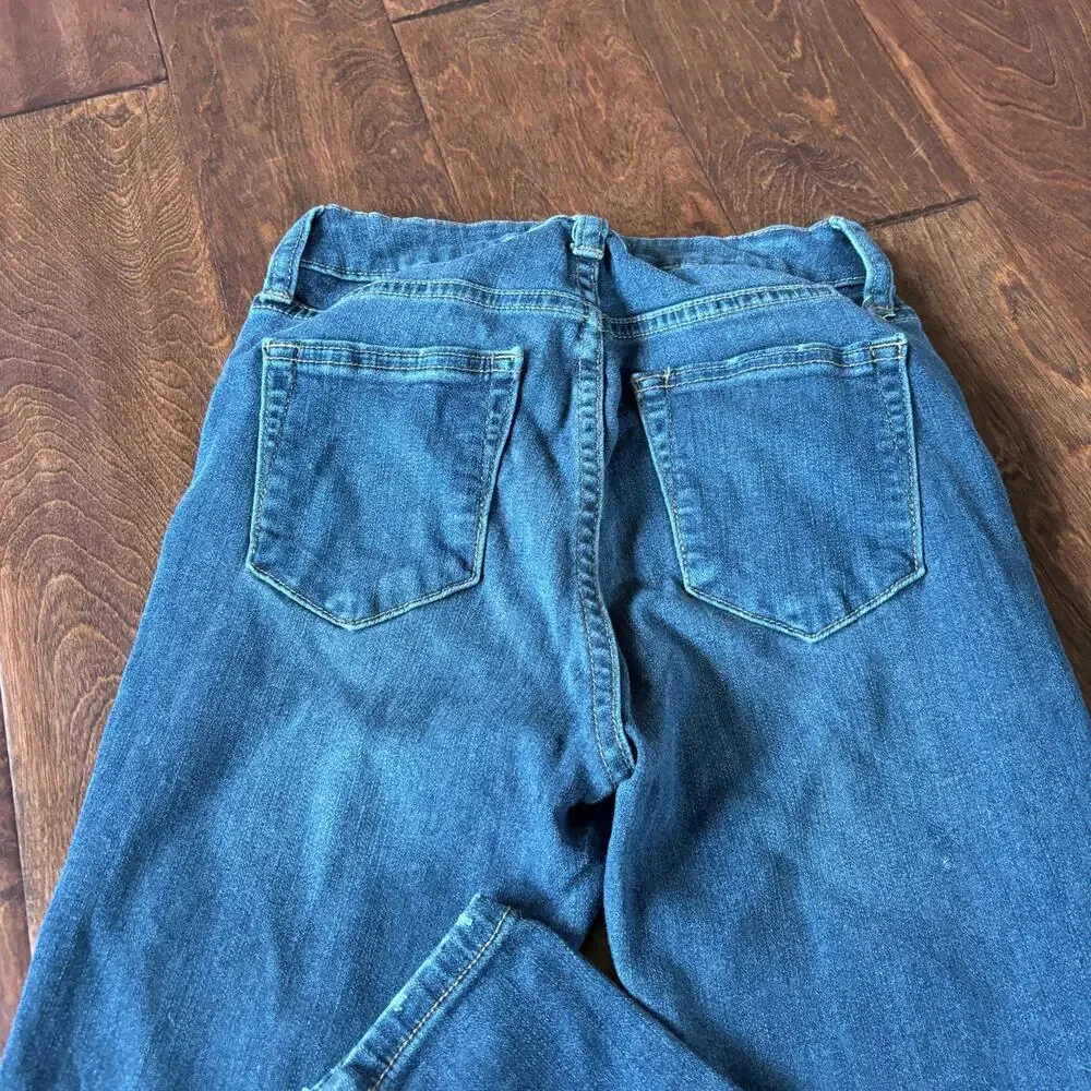 Just USA Women's Size 25 Stretchy Blue Denim Jeans Button Fly Straight Leg‎